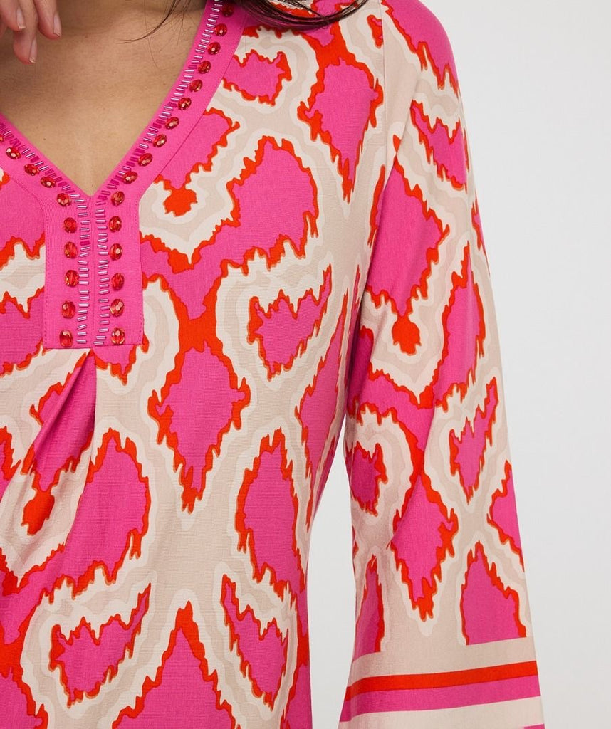 Esqualo Dress 3/4 Slve Beads Disco Spark