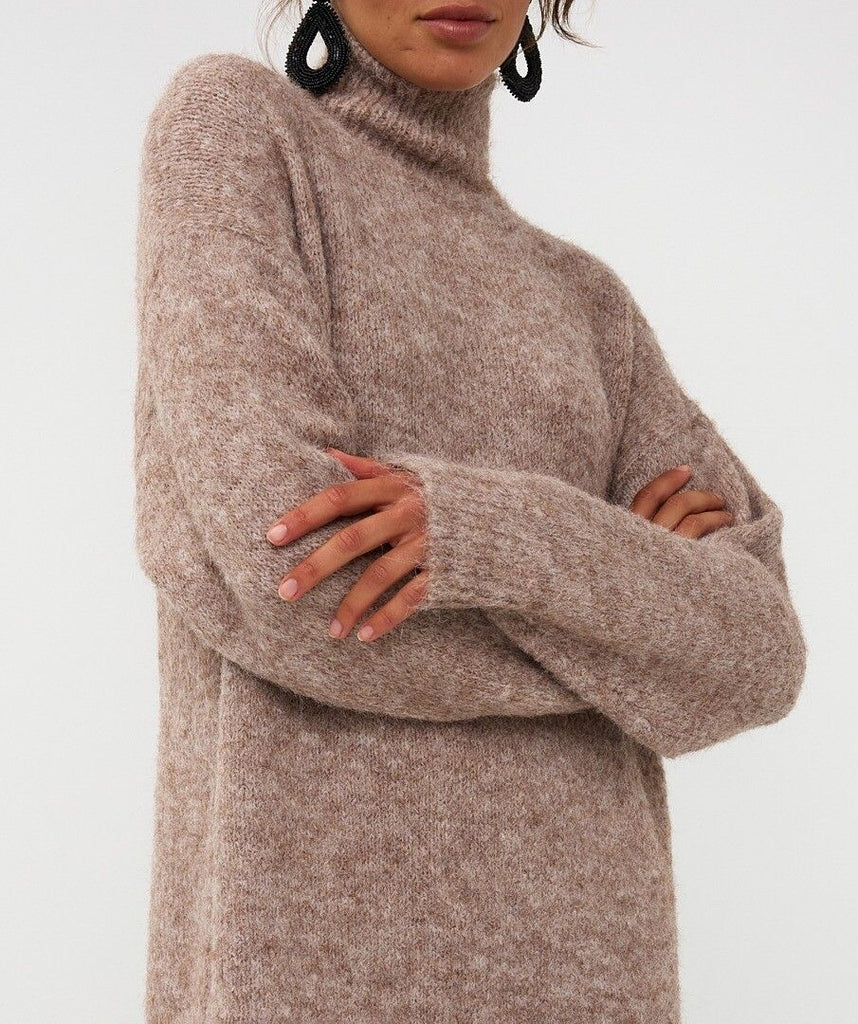 Esqualo Dress Melange Hairy Col