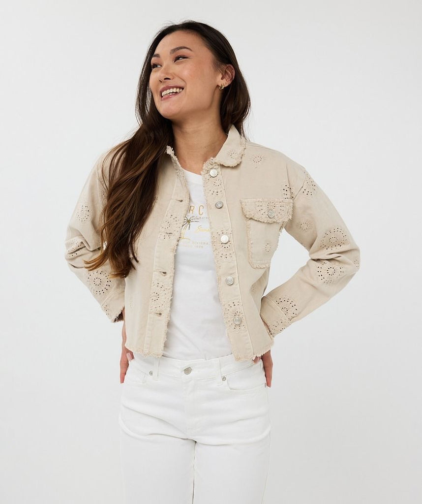 Esqualo Jacket Embroidery Flower