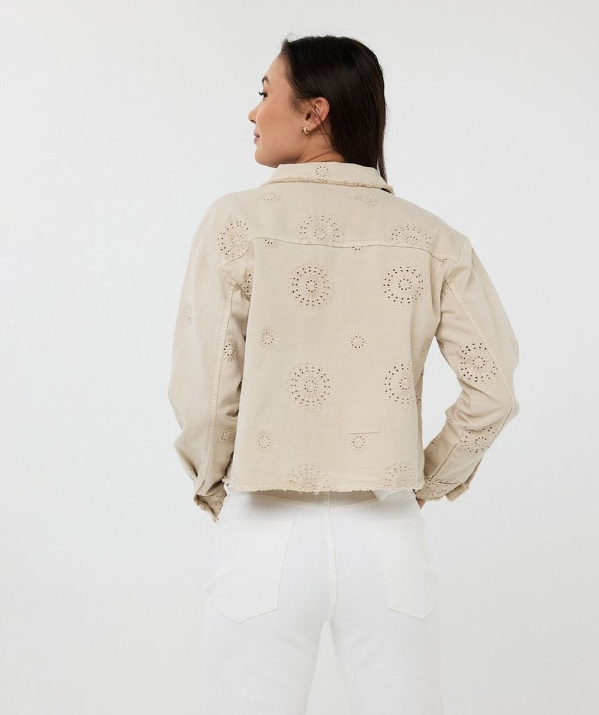 Esqualo Jacket Embroidery Flower