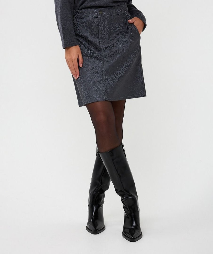 Esqualo Skirt Fancy Animal Leather
