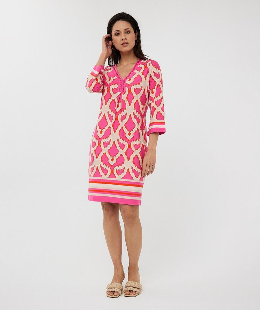 Esqualo Dress 3/4 Slve Beads Disco Spark