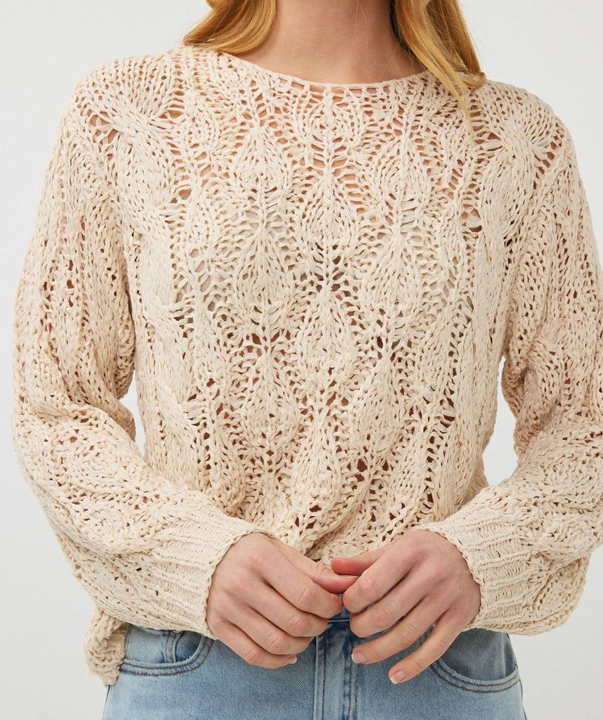 Esqualo Sweater Cable Tape Yarn Sand