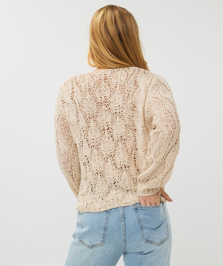 Esqualo Sweater Cable Tape Yarn Sand