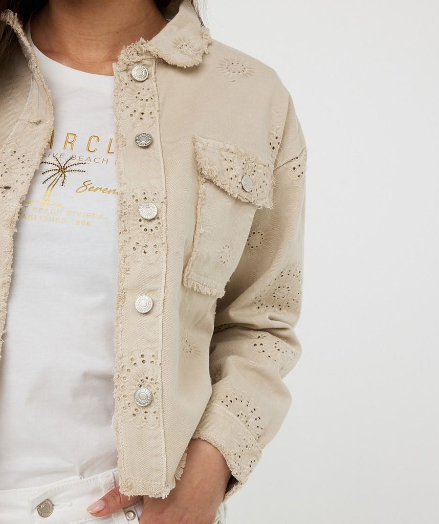Esqualo Jacket Embroidery Flower