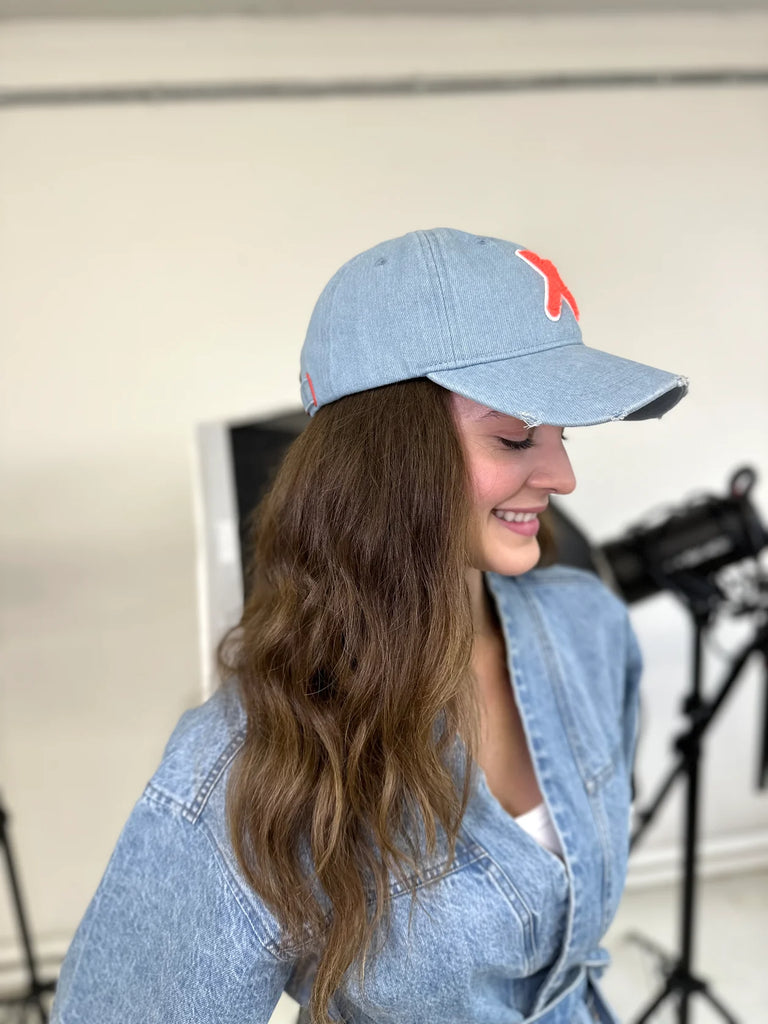 UNIO Hamburg Cap Kobe X Light Denim - Strong Orange