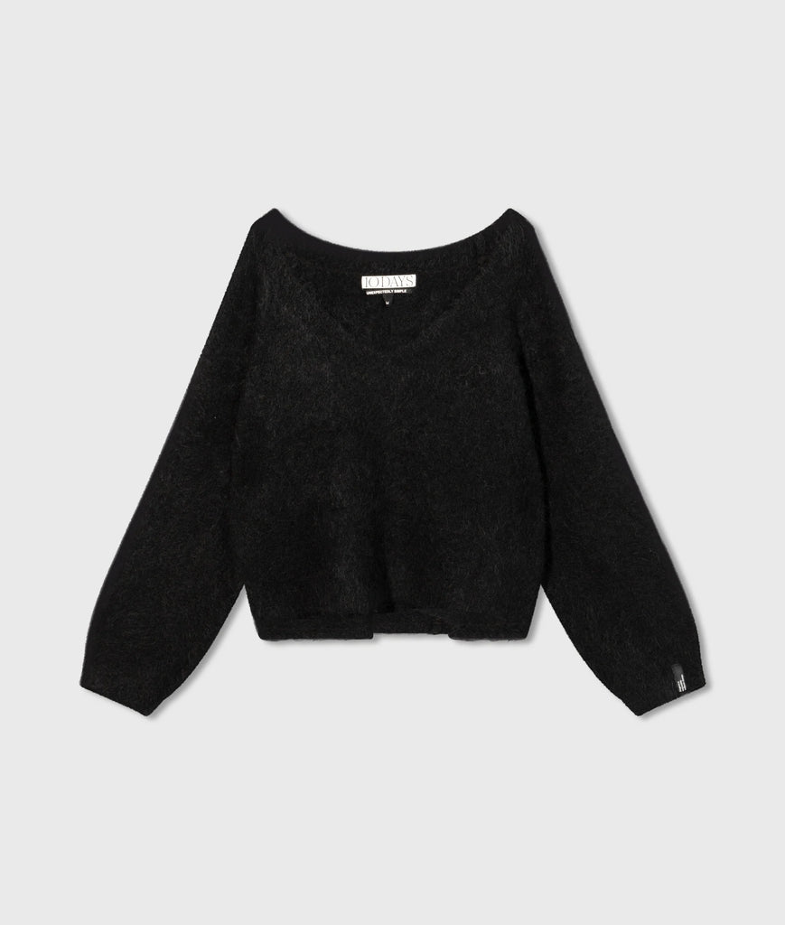 10 Days Amsterdam Cropped V-Neck Sweater Knit