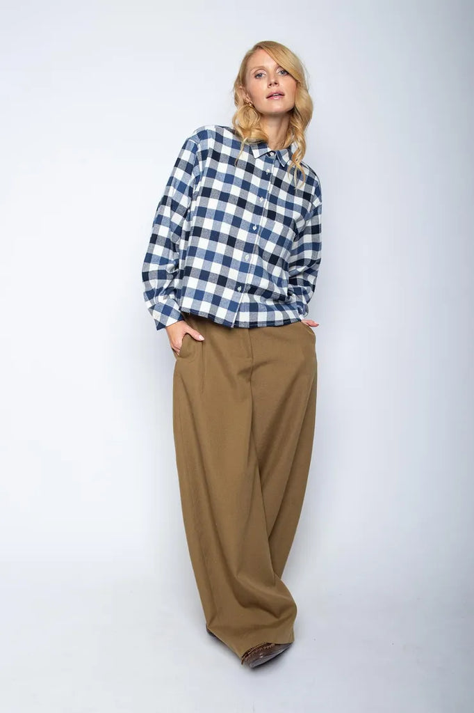 Emily van den Bergh Hemd Navy White Check