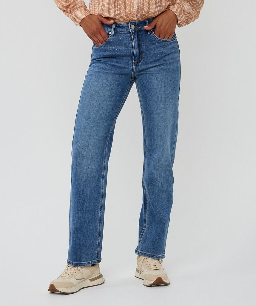 Esqualo Trousers Straight Embellished Jeans