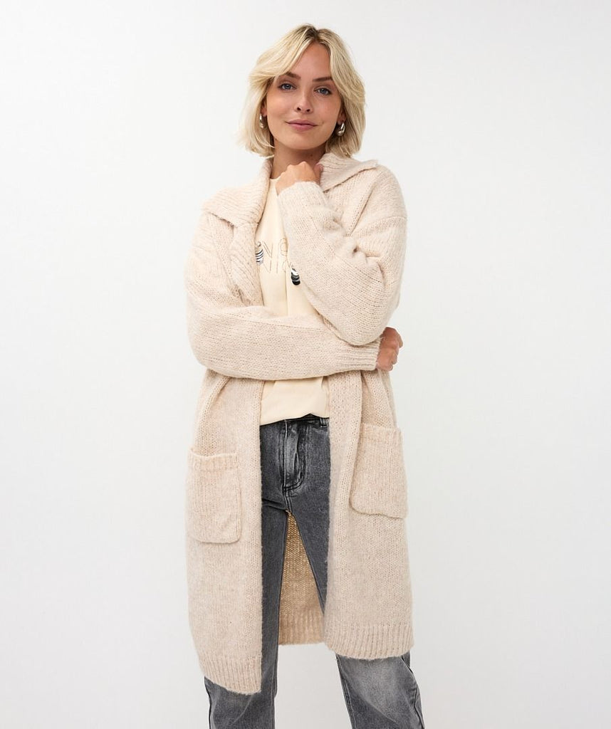 Esqualo Cardigan Ribbed Collar