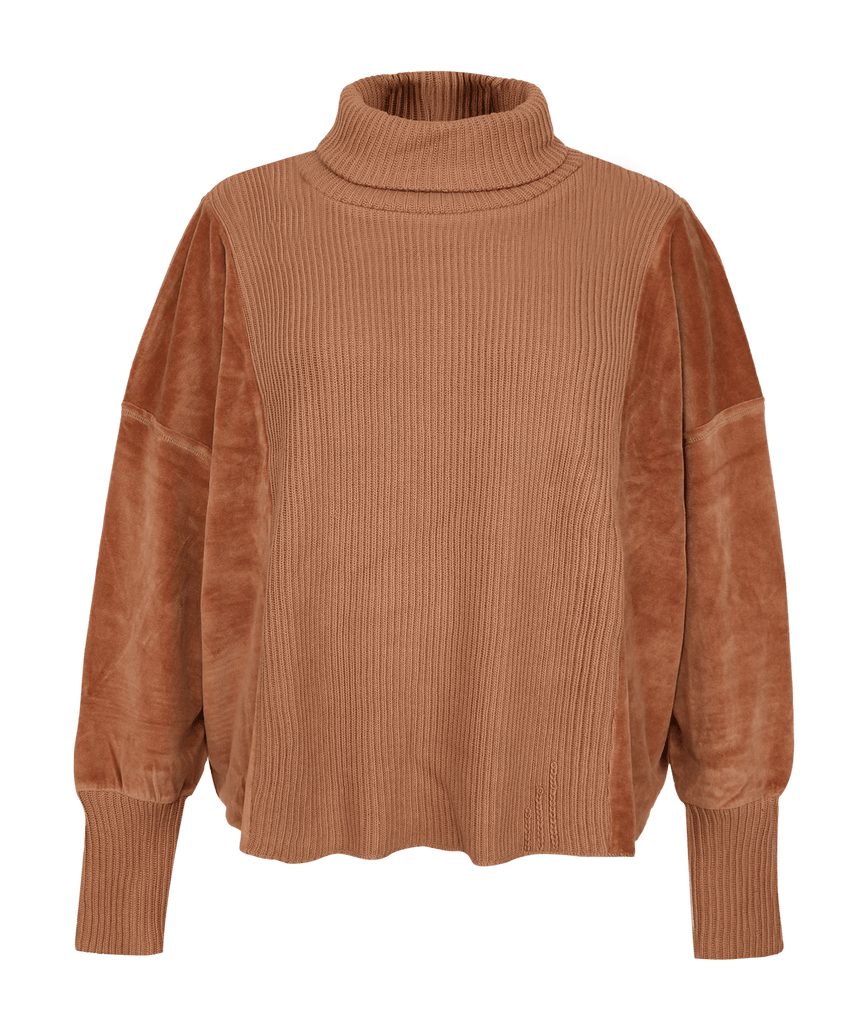 Love Joy Victory Rollkragenpullover mit Velvet und Strick Vega