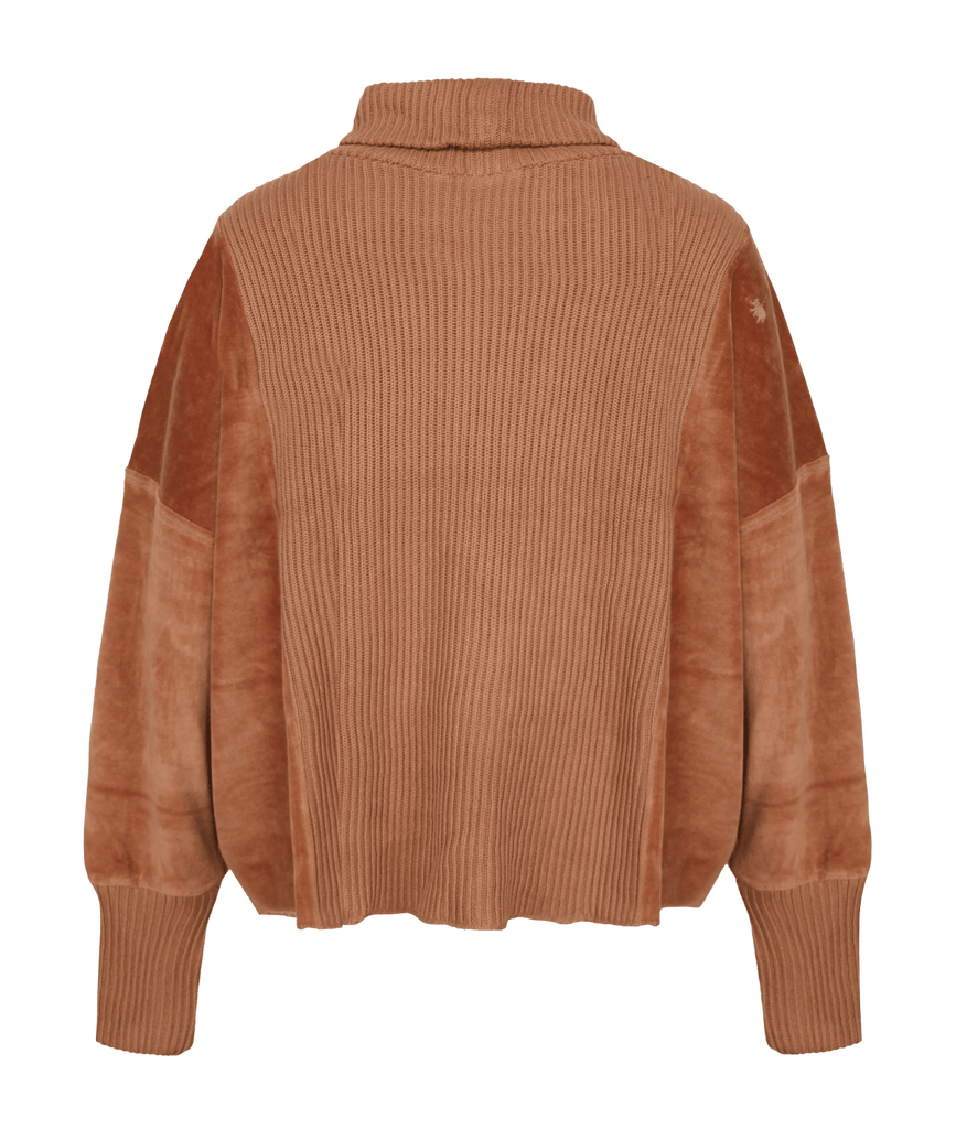 Love Joy Victory Rollkragenpullover mit Velvet und Strick Vega