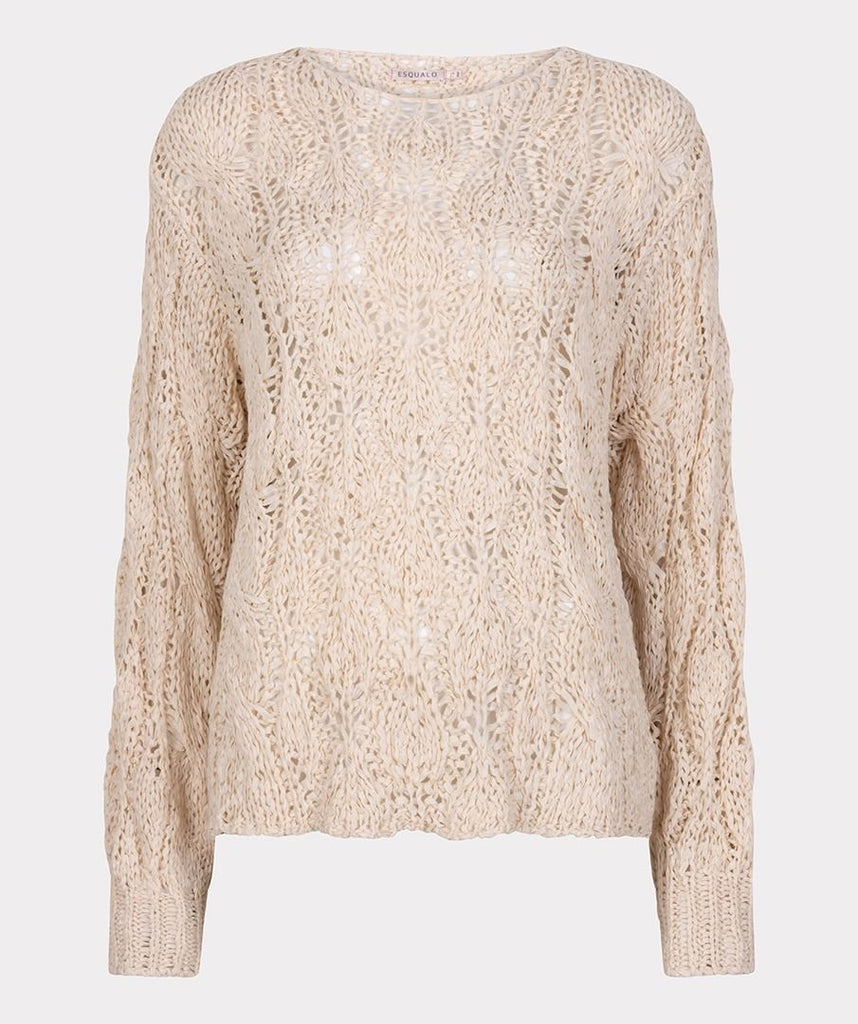 Esqualo Sweater Cable Tape Yarn Sand
