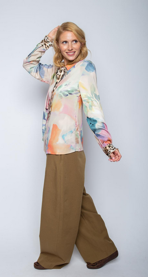 Emily van den Bergh Bluse Multi Aquarell Flower