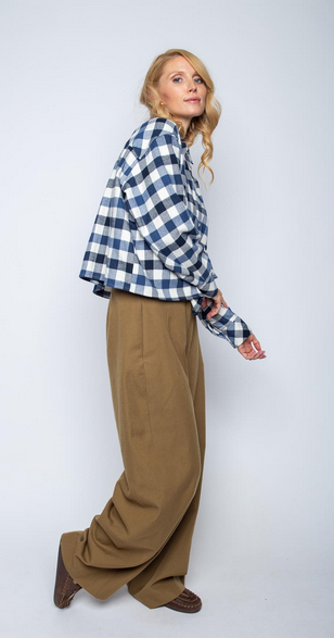 Emily van den Bergh Hemd Navy White Check