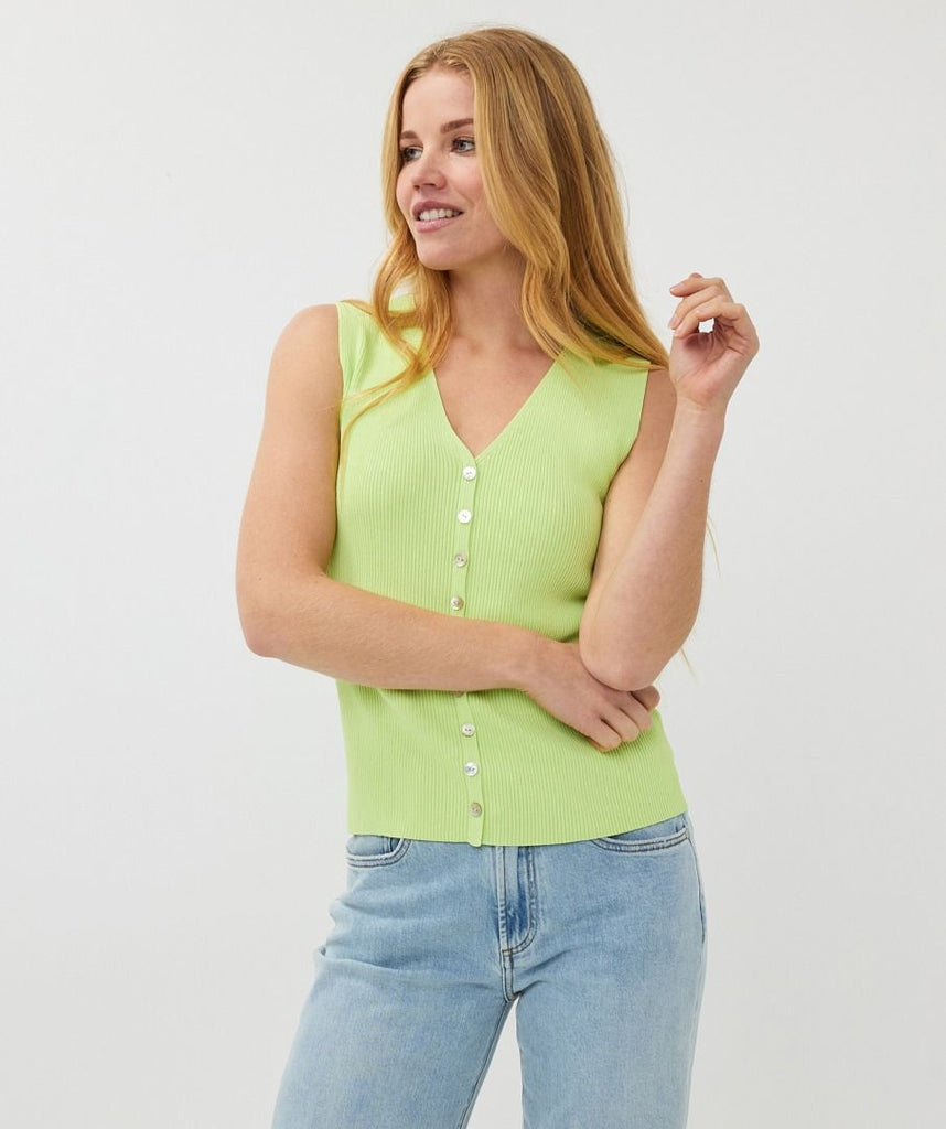 Esqualo Top V-Neck Buttons